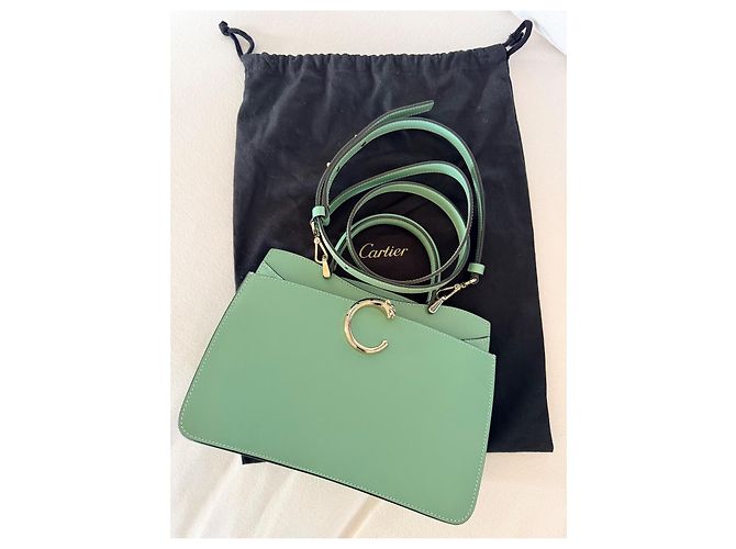Borsa Panthère de Cartier con manico superiore in pelle verde menta - vista 4