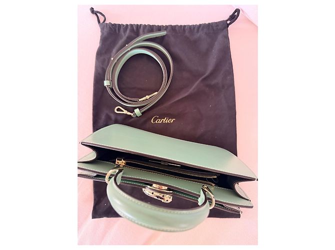 Borsa Panthère de Cartier con manico superiore in pelle verde menta - vista 5