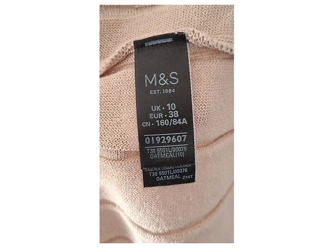 Autre Marque Marks & Spencer Limited Edition Rippstrick-Midikleid Beige - Ansicht 9