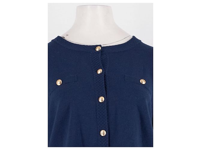 Autre Marque Wollen Gilet Marine Marineblau - Ansicht 2