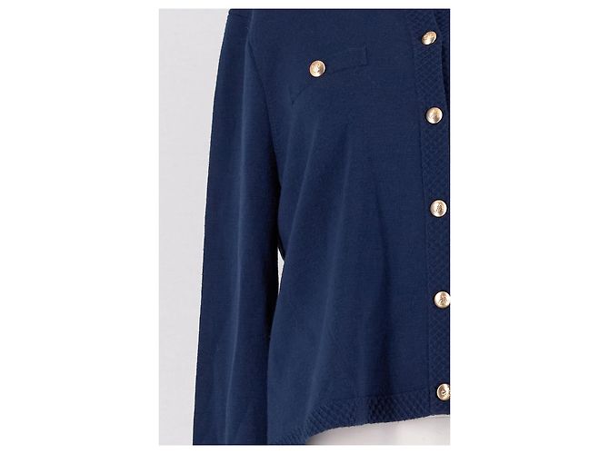 Autre Marque Wollen Gilet Marine Marineblau - Ansicht 3