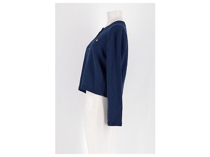 Autre Marque Wollen Gilet Marine Marineblau - Ansicht 5