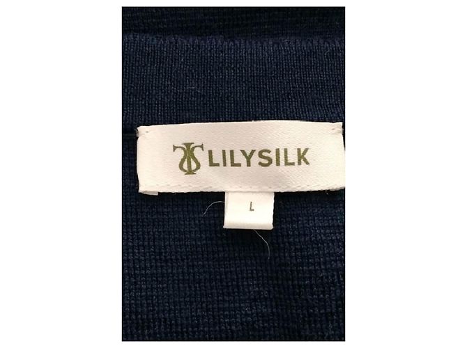 Autre Marque Wollen Gilet Marine Marineblau - Ansicht 7
