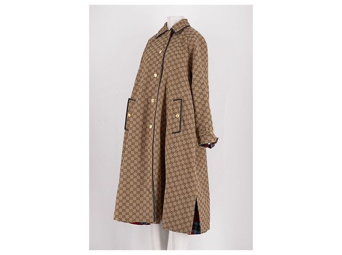 Abrigo de algodón beige Gucci - vista 4
