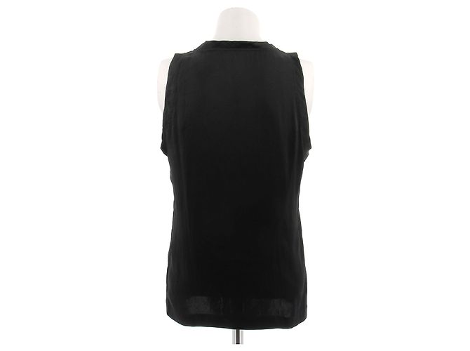 Top de seda negro Yves Saint Laurent - vista 2