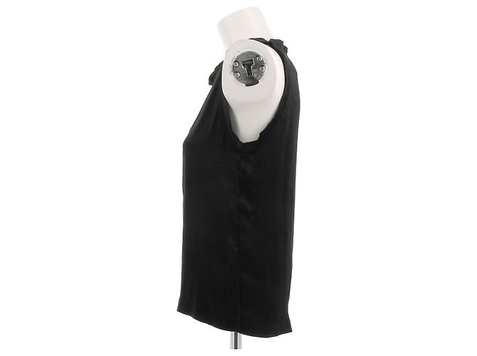 Top de seda negro Yves Saint Laurent - vista 4