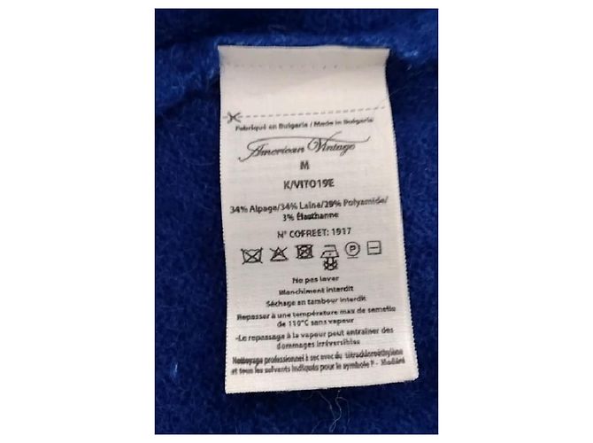 American Vintage Wollcardigan Blau - Ansicht 8