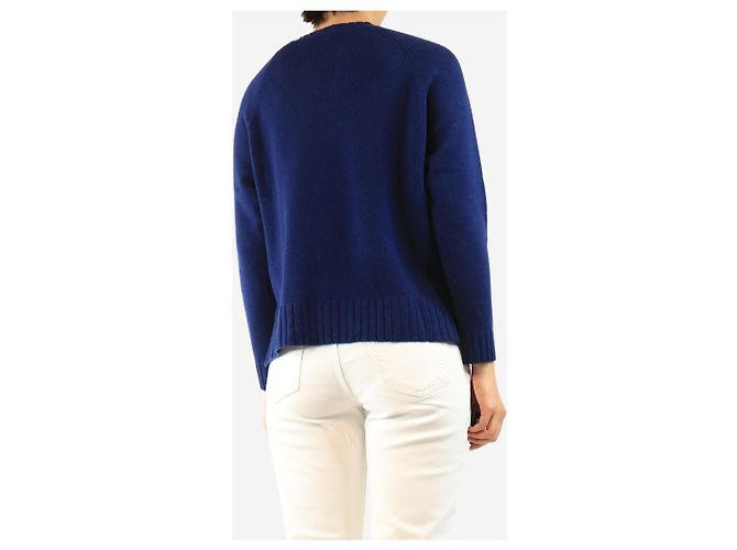 Autre Marque Merino-Kaschmir-Pullover in Navy - size S Blau - Ansicht 2