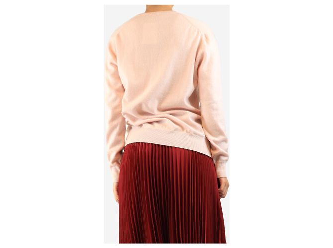 Crimson Rosa Kaschmir-Pullover mit V-Ausschnitt - Größe M Pink - Ansicht 3