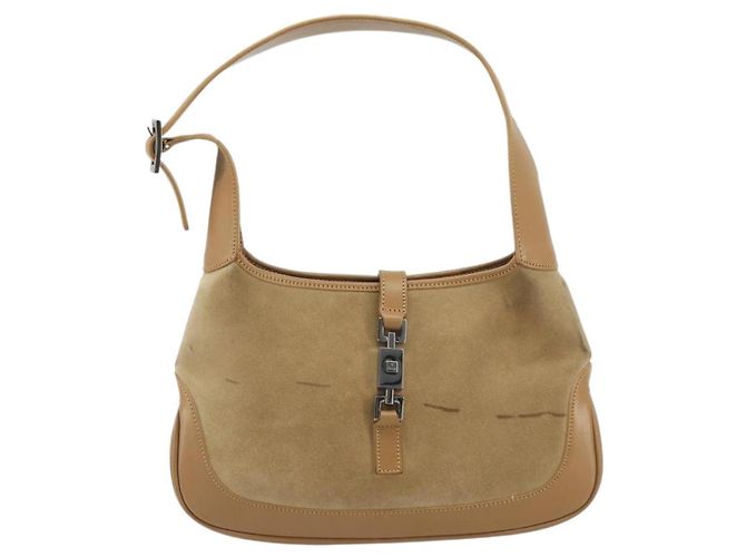 GUCCI Jackie Shoulder Bag Suede Beige Silver 001 3735 - vista 13