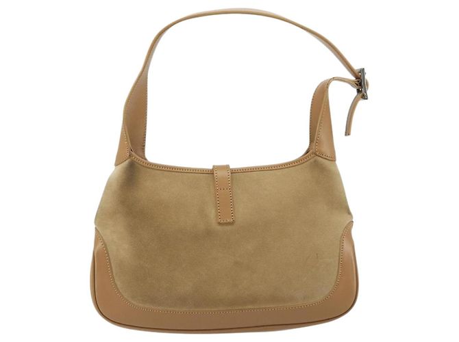GUCCI Jackie Shoulder Bag Suede Beige Silver 001 3735 - vista 2