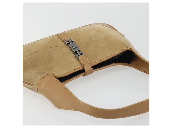 GUCCI Jackie Shoulder Bag Suede Beige Silver 001 3735 - vista 6