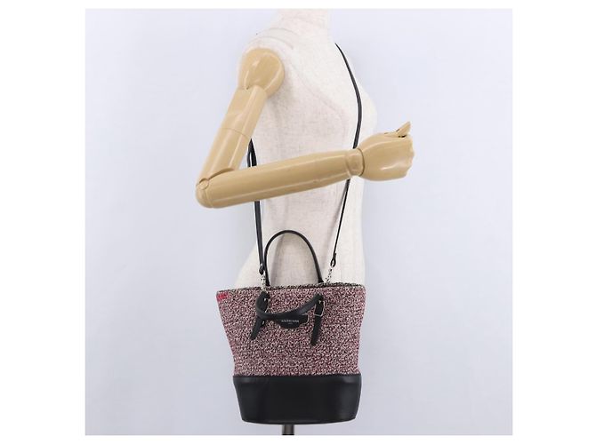 BALENCIAGA Sac à main Canvas 2way Rouge Noir 410790 - vue 24