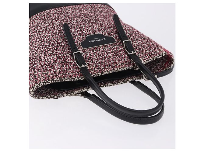BALENCIAGA Sac à main Canvas 2way Rouge Noir 410790 - vue 6