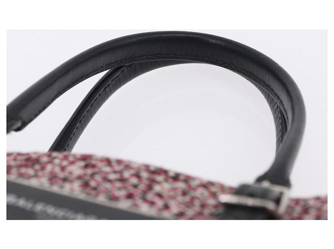 BALENCIAGA Sac à main Canvas 2way Rouge Noir 410790 - vue 8