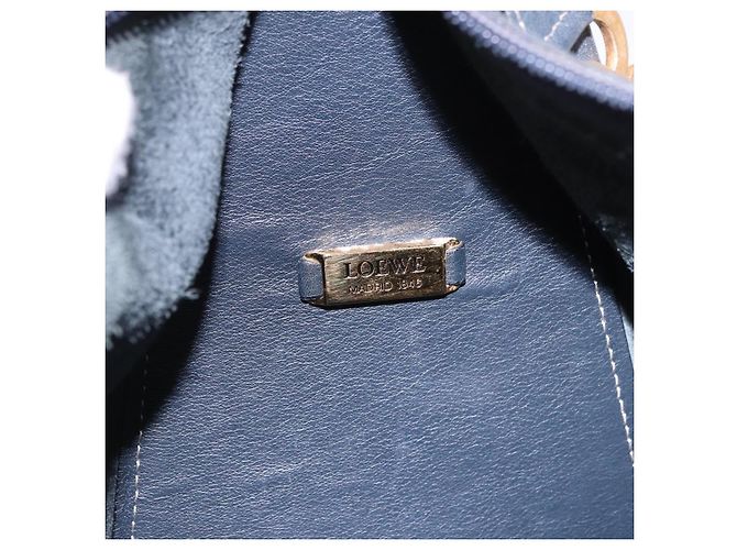 LOEWE Body Bag Leather Navy Gold - vista 11