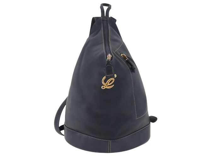 LOEWE Body Bag Leather Navy Gold - vista 13