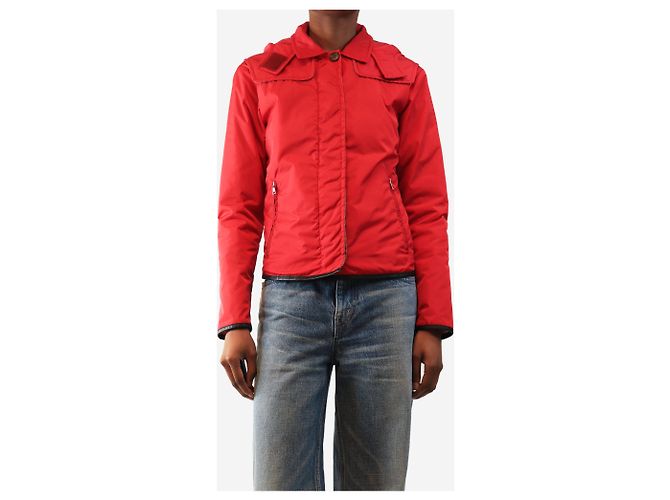 Prada Rote Nylonjacke - Größe UK 6 - Ansicht 2