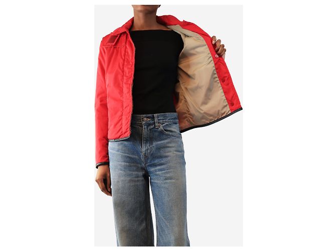 Prada Rote Nylonjacke - Größe UK 6 - Ansicht 4