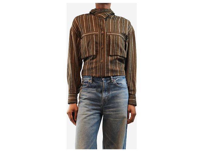 Isabel Marant Camicia Bronze Chelia - size UK 6 Bronzo - vista 3