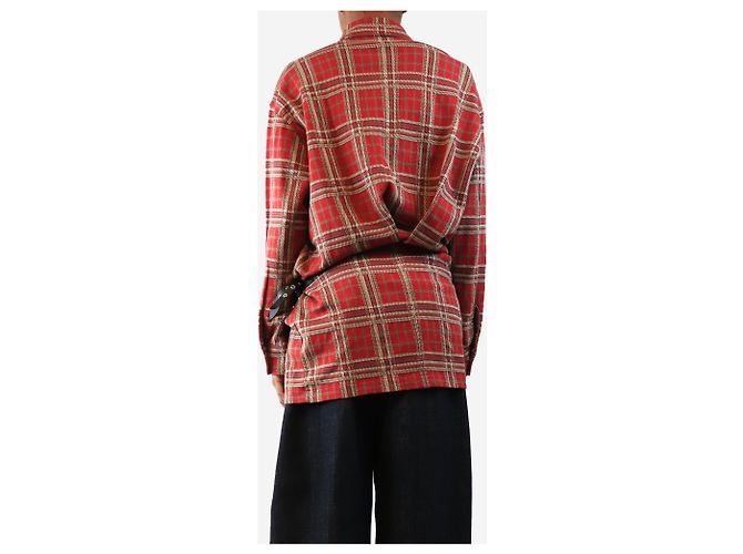 Isabel Marant Camisa de algodón a cuadros roja Blamdia - size UK 8 - vista 2