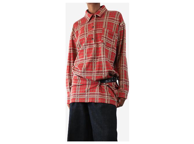 Isabel Marant Camisa de algodón a cuadros roja Blamdia - size UK 8 - vista 3