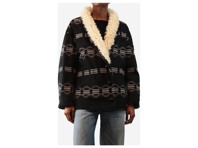 Isabel Marant Etoile Qayla Mantel Schwarz - Größe UK 6 - Ansicht 3