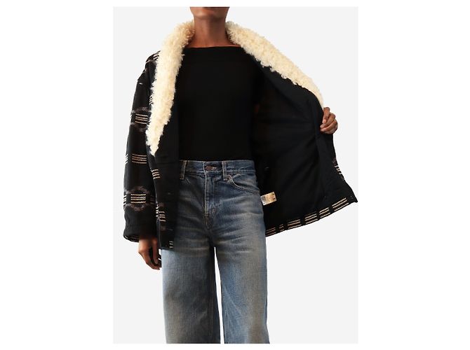 Isabel Marant Etoile Qayla Mantel Schwarz - Größe UK 6 - Ansicht 4