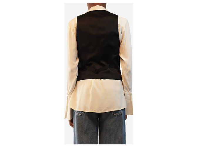 Céline Chaleco de cachemira negro - size UK 6 - vista 2