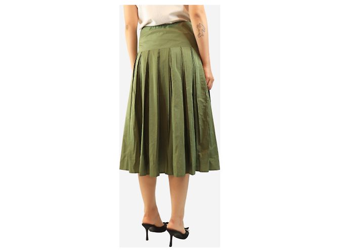 Colombo Falda midi plisada de mezcla de seda verde - size UK 10 - vista 3