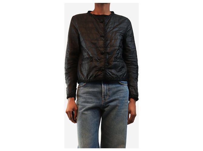 Ermanno Scervino Kurze gesteppte Jacke in Schwarz - size UK 8 - Ansicht 3