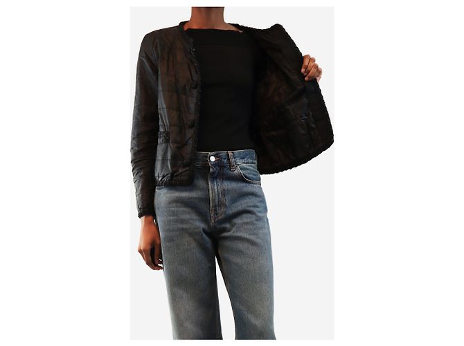 Ermanno Scervino Kurze gesteppte Jacke in Schwarz - size UK 8 - Ansicht 4