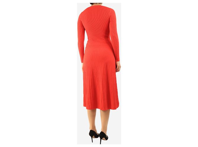 Veronica Beard Rotes Strick-Midikleid - size S - Ansicht 2