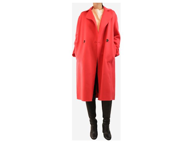 Stella Mc Cartney Abrigo largo de lana rosa - size UK 10 - vista 4
