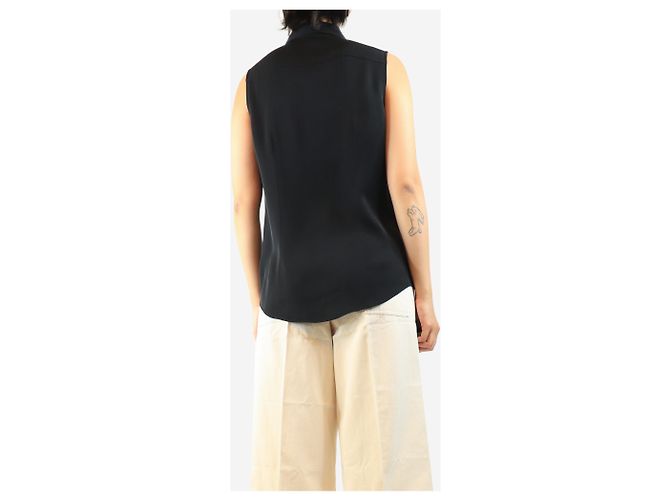 Theory Blusa de seda negra sin mangas - talla M Negro - vista 2