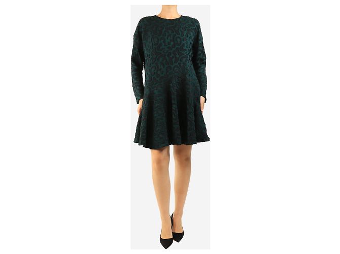 Marni Vestido de manga larga con estampado de leopardo verde - size UK 8 - vista 3