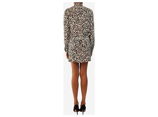 Saint Laurent Mini robe en soie imprimée cœurs noir et blanc - size UK 6 - vue 2
