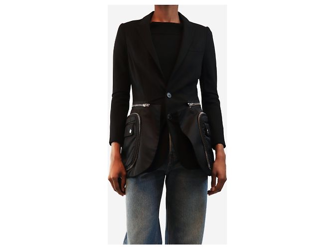 Givenchy Schwarze technische Jacke mit Multi-Zip-Details - size UK 8 - Ansicht 3