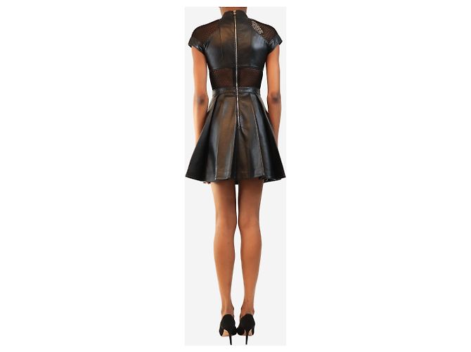 Philipp Plein Netzkleid aus schwarzem Leder - size S - Ansicht 2