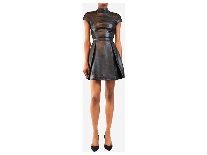 Philipp Plein Netzkleid aus schwarzem Leder - size S - Ansicht 3