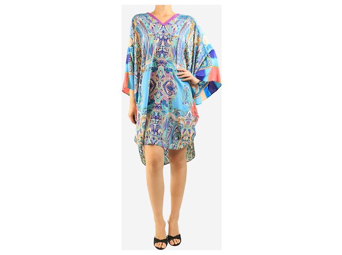 Etro Vestido caftán estampado de seda azul - size M - vista 3