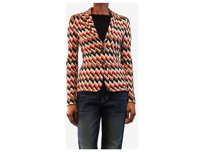 Missoni Chevron-Strickjacke in Braun - size UK 6 - Ansicht 3