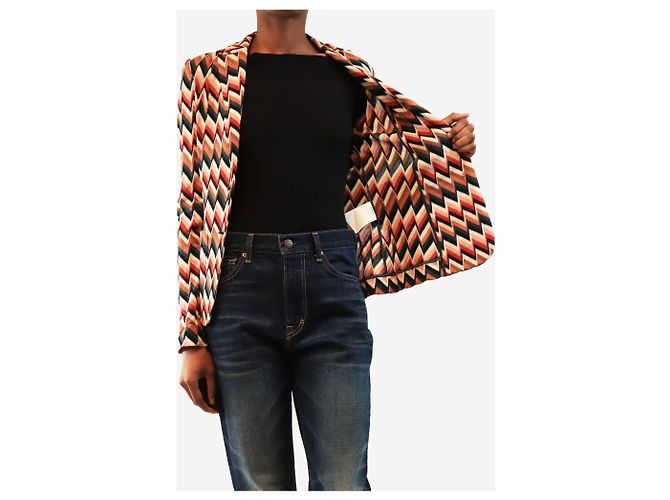 Missoni Chevron-Strickjacke in Braun - size UK 6 - Ansicht 4