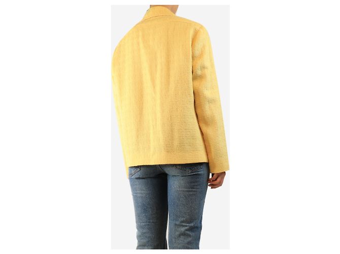 Autre Marque Chaqueta cruzada de tweed amarillo - size UK 12 - vista 2