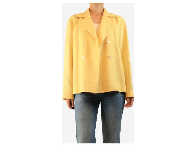 Autre Marque Chaqueta cruzada de tweed amarillo - size UK 12 - vista 4