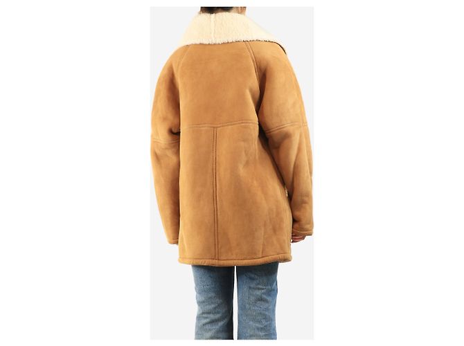 Autre Marque Brauner Shearling-Mantel - size M - Ansicht 2