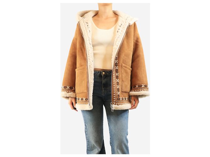 Autre Marque Brown Valley Shearling-Mantel - One size Braun - Ansicht 3