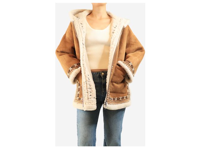 Autre Marque Brown Valley Shearling-Mantel - One size Braun - Ansicht 4