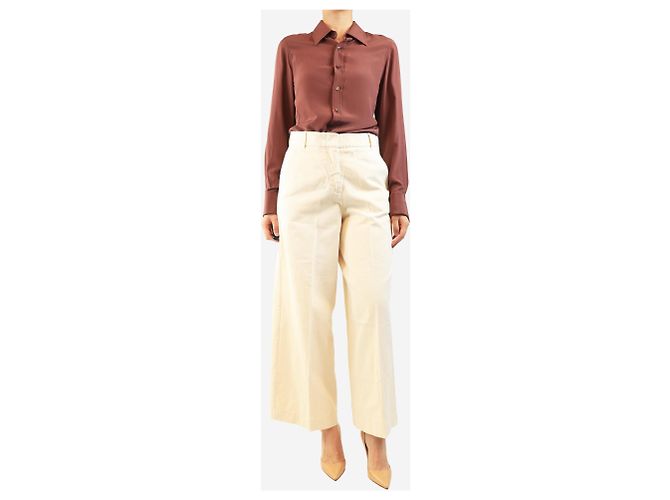 Weekend Max Mara Vaqueros anchos crema - talla UK 10 Crudo - vista 2
