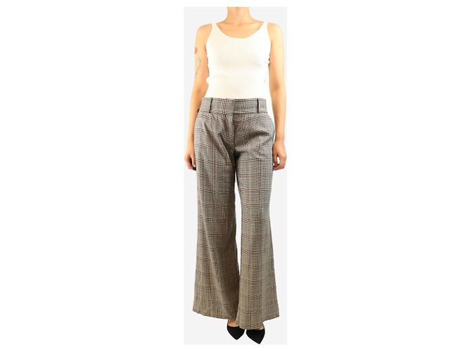 Frame Denim Weite Hose mit braunem Hahnentritt-Karomuster - size UK 10 - Ansicht 2